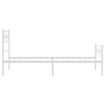 vidaXL Cadre de lit métal avec tête de lit/pied de lit blanc 90x200 cm