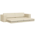 vidaXL Canapé Lit 2-en-1 Crème 245x150x60.5 cm Tissu