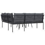 vidaXL Ensemble de canapés de jardin et coussins noir acier textilène