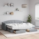 vidaXL Lit de jour avec gigogne et tiroirs sans matelas 80x200 cm