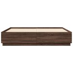 vidaXL Cadre de lit avec lumières LED chêne marron 200x200 cm