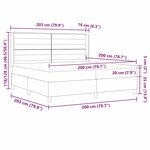 vidaXL Lit à ressorts avec matelas et LED noir 200 x 200 cm en tissu