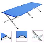 vidaXL Lit de camping 210x80x48 cm XXL Bleu