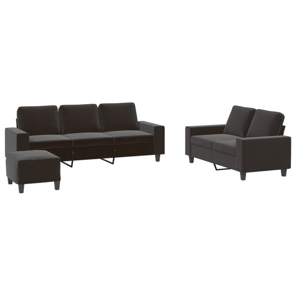vidaXL Ensemble de canapés 3 Pièces noir tissu