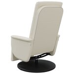 vidaXL Fauteuil inclinable avec repose-pieds crème similicuir