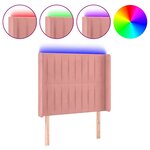 vidaXL Tête de lit à LED Rose 83x16x118/128 cm Velours