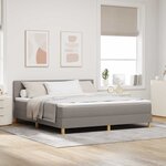 vidaXL Lit à ressort LED avec bandes LED Taupe 180 x 200 cm tissu