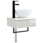 vidaXL Basin de lavage mural Blanc brillant 40 x 35 x 39 cm