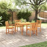 vidaXL Ensemble de salle à manger pour jardin 5 Pièces Marron