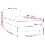 vidaXL Sommier à lattes de lit avec matelas et LED Noir 90x200 cm