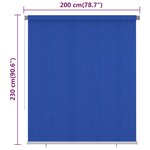 vidaXL Store roulant d'extérieur 200x230 cm Bleu PEHD