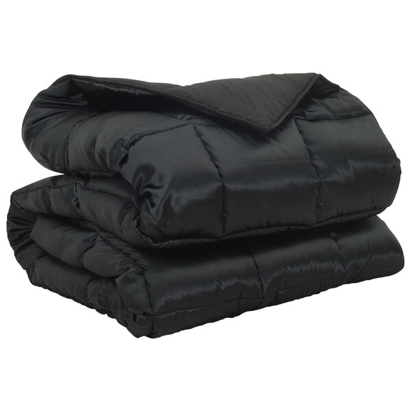 vidaXL Duvet d'hiver Noir 200 x 140 cm Satin et Microfibre