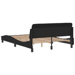 vidaXL Cadre de lit Dover noir 140x190 cm velours