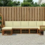 vidaXL Ensemble de canapés d'extérieur 7 pc Naturel et Crème Polyester