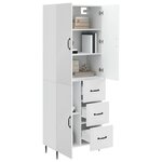 vidaXL Ensemble de Meubles 2 Pièces Blanc brillant 66 x 34 5 x 89 5 cm