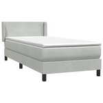 vidaXL Sommier à lattes de lit et matelas gris clair 90x210 cm velours