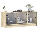 vidaXL Meuble TV avec portes en verre chêne sonoma 102x37x42 cm