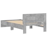 vidaXL Cadre de lit sans matelas avec tête de lit gris béton 100x200cm