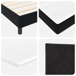 Lit à ressorts avec matelas vidaXL Noir Petit Double Velours