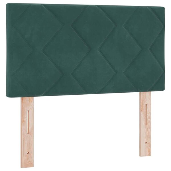 Lit à ressort vidaXL avec matelas vert foncé 80x200 cm en velours