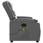 vidaXL Fauteuil de massage inclinable Gris Similicuir
