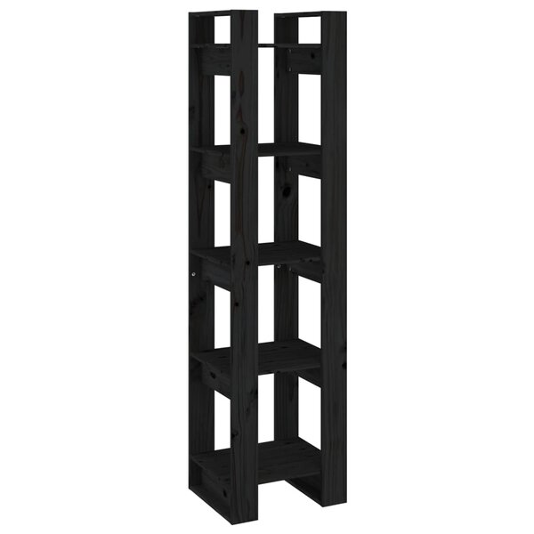 vidaXL Bibliothèque/Séparateur de pièce Noir 41x35x160 cm Pin massif