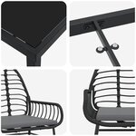 vidaXL Ensemble de salle à manger pour jardin 5 Pièces Noir polyrotin