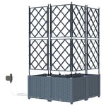 vidaXL Pots de jardin Gris clair 80 x 80 x 142 cm Acier