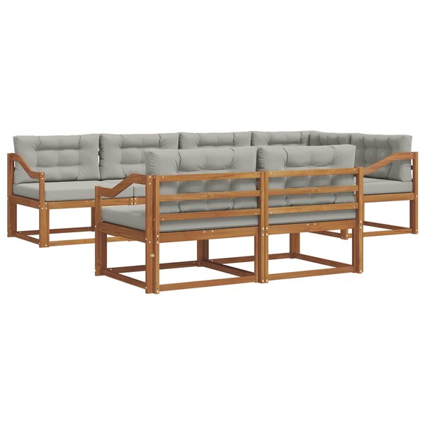vidaXL Ensemble de canapés d'extérieur 8 pc Naturel et gris clair
