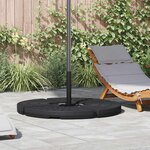 vidaXL Socle de parasol en forme d'éventail 4 Pièces Noir