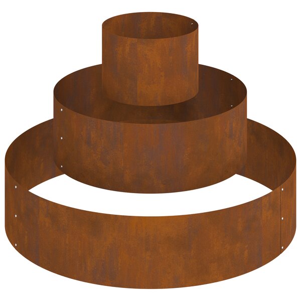 vidaXL Pot en métal Acier corten Grand Durable Pot en métal Rond