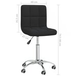 vidaXL Chaise pivotante de bureau Noir Tissu