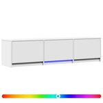 vidaXL Meuble TV avec LED Blanc 165 x 34 x 40 cm Bois d’ingénierie