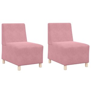 vidaXL Unité de Sofa Modulaire Sans Accoudoirs 2 Pièces Rose