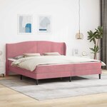 vidaXL Cadre de lit avec tête de lit Rose 200 x 200 cm Velours