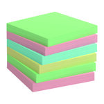 Z-notes repositionnables recyclées assorti pastel info notes 75 x 75 mm - bloc de 100 feuilles - lot de 12
