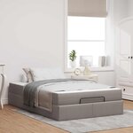 vidaXL Cadre de lit avec matelas avec matelas 2 Pièces Taupe tissu