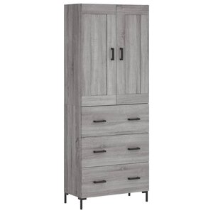 vidaXL Buffet haut Sonoma gris 69 5x34x180 cm Bois d'ingénierie