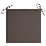 vidaXL Chaise à bascule avec coussin taupe Bois de teck solide