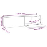 vidaXL Meuble TV Noir 120x30x30 cm Bois d’ingénierie