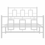 vidaXL Cadre de lit métal sans matelas et pied de lit blanc 107x203 cm