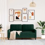 vidaXL Canapé à 2 places Vert foncé 140 cm Velours