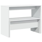 vidaXL Ensemble table à manger et bancs 3Pièces blanc bois d'ingénierie