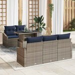 vidaXL Ensemble de canapé de jardin 6 Pièces Gris Poly rotin