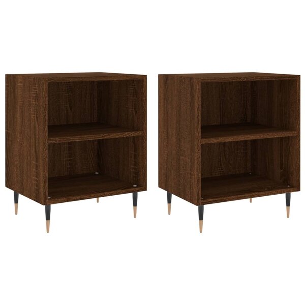 vidaXL Tables de chevet 2Pièces chêne marron 40x30x50cm bois d'ingénierie