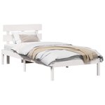 vidaXL Cadre de lit Blanc 75 x 190 cm Bois de pin massif