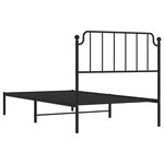 vidaXL Cadre de lit métal avec tête de lit noir 100x190 cm