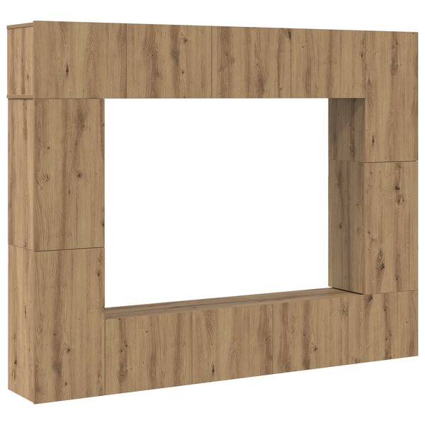 vidaXL Ensemble meuble TV 8 Pièces chêne artisanal 80 x 30 x 30 cm