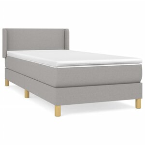 vidaXL Sommier à lattes de lit avec matelas Gris clair 100x200cm Tissu