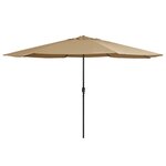 vidaXL Parasol de jardin avec mât en métal 390 cm taupe